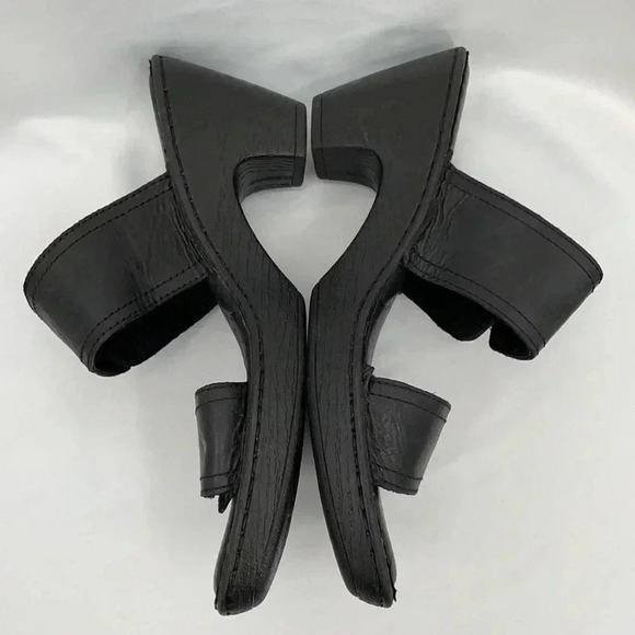 Born Adjustable Leather Strappy Sandal 9M Black 3” Cuban Heel EUC - Picture 5 of 13